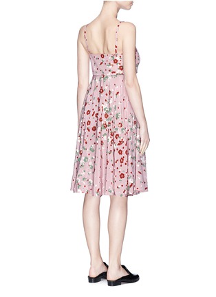 Back View - Click To Enlarge - VALENTINO GARAVANI - Bow front daisy print silk dress