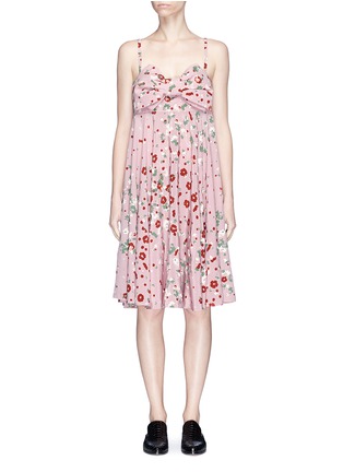 Main View - Click To Enlarge - VALENTINO GARAVANI - Bow front daisy print silk dress