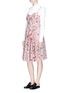 Figure View - Click To Enlarge - VALENTINO GARAVANI - Bow front daisy print silk dress