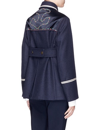 Back View - Click To Enlarge - VALENTINO GARAVANI - Nautical motif embroidered virgin wool melton jacket