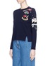 Front View - Click To Enlarge - VALENTINO GARAVANI - 'Love Blade' bead embellished sweater