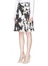 Front View - Click To Enlarge - VALENTINO GARAVANI - Butterfly print pleated silk crepe de Chine skirt