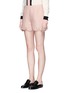 Front View - Click To Enlarge - VALENTINO GARAVANI - Rockstud scalloped crepe couture shorts