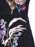 Detail View - Click To Enlarge - 68244 - 'Woodland' floral embroidered cold shoulder silk dress