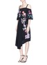 Figure View - Click To Enlarge - 68244 - 'Woodland' floral embroidered cold shoulder silk dress