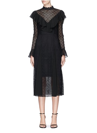 Main View - Click To Enlarge - 68244 - 'Prairie' geometric lace and chiffon dress