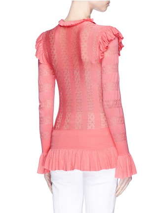 Back View - Click To Enlarge - 68244 - 'Cypre' ruffle pointelle knit sweater