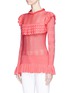 Front View - Click To Enlarge - 68244 - 'Cypre' ruffle pointelle knit sweater