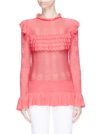 Main View - Click To Enlarge - 68244 - 'Cypre' ruffle pointelle knit sweater
