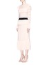 Front View - Click To Enlarge - 68244 - 'Cypre' ruffle pointelle knit sheath dress