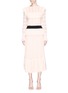 Main View - Click To Enlarge - 68244 - 'Cypre' ruffle pointelle knit sheath dress