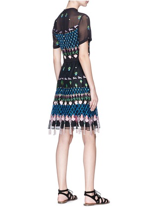 Figure View - Click To Enlarge - 68244 - 'Horizon' woodland embroidered crepe mini dress