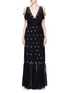 Main View - Click To Enlarge - 68244 - 'Starling' bird embellished chiffon gown