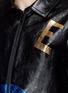 Detail View - Click To Enlarge - SAINT LAURENT - Love python patch calfskin leather oversized teddy jacket