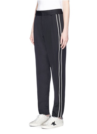 Front View - Click To Enlarge - SAINT LAURENT - Sports stripe wool suiting pants