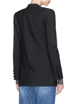 Back View - Click To Enlarge - SAINT LAURENT - 'Iconic le Smoking' heart pin embellished suiting jacket