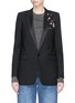 Main View - Click To Enlarge - SAINT LAURENT - 'Iconic le Smoking' heart pin embellished suiting jacket