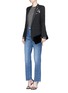 Figure View - Click To Enlarge - SAINT LAURENT - 'Iconic le Smoking' heart pin embellished suiting jacket