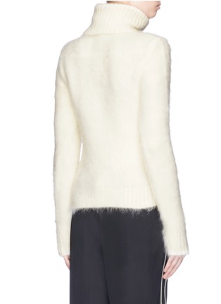 Back View - Click To Enlarge - SAINT LAURENT - Star pin brushed knit turtleneck sweater