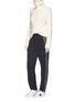 Figure View - Click To Enlarge - SAINT LAURENT - Star pin brushed knit turtleneck sweater