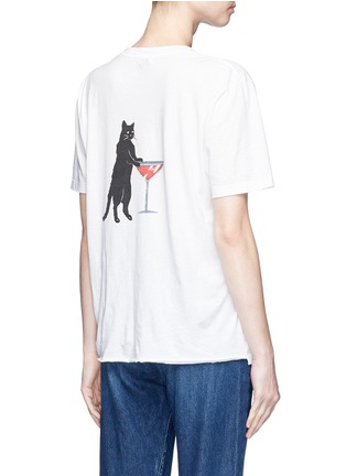 Back View - Click To Enlarge - SAINT LAURENT - 'Martini Cat' print back T-shirt