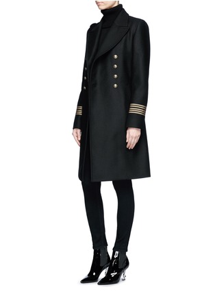 Figure View - Click To Enlarge - SAINT LAURENT - Military button double-breasted wool caban officer coat