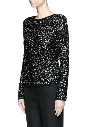 Front View - Click To Enlarge - SAINT LAURENT - Sequin embellished wool sweater