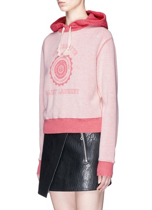 Front View - Click To Enlarge - SAINT LAURENT - 'Université' print reverse French terry hoodie