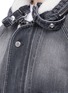 Detail View - Click To Enlarge - SAINT LAURENT - Detachable shearling collar padded denim jacket
