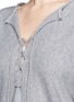 Detail View - Click To Enlarge - SAINT LAURENT - Lace-up cotton sweatshirt