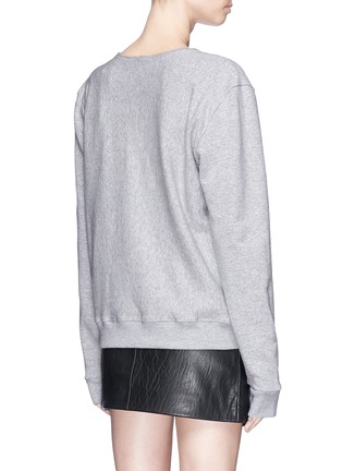 Back View - Click To Enlarge - SAINT LAURENT - Lace-up cotton sweatshirt