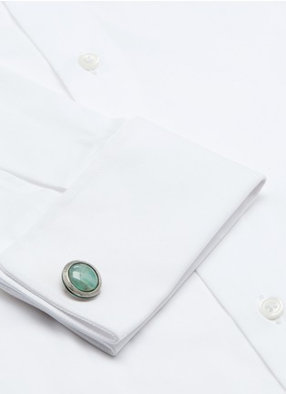 Figure View - Click To Enlarge - TATEOSSIAN - Emerald white quartz doublet cufflinks