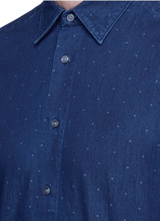 Detail View - Click To Enlarge - BOGLIOLI - Polka dot print chambray shirt