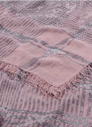 Detail View - Click To Enlarge - FALIERO SARTI - 'Mortisia' lace print check modal blend scarf