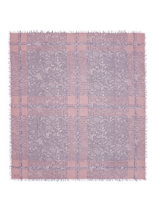 Main View - Click To Enlarge - FALIERO SARTI - 'Mortisia' lace print check modal blend scarf