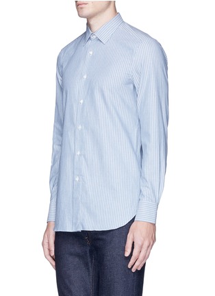 Front View - Click To Enlarge - BOGLIOLI - Stripe cotton chambray shirt