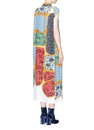 Back View - Click To Enlarge - TOGA ARCHIVES - Scarf collar assorted floral print dress
