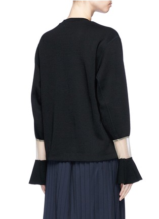 Back View - Click To Enlarge - TOGA ARCHIVES - Mesh trim wool sweater