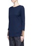 Front View - Click To Enlarge - TOGA ARCHIVES - Mesh trim rib long sleeve T-shirt