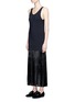 Front View - Click To Enlarge - TOGA ARCHIVES - Pleated velvet panel dress