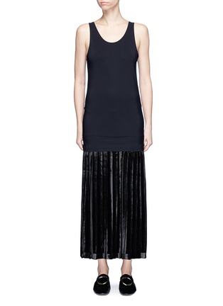 Main View - Click To Enlarge - TOGA ARCHIVES - Pleated velvet panel dress