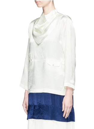 Front View - Click To Enlarge - TOGA ARCHIVES - Drape scarf collar satin top