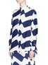 Front View - Click To Enlarge - VICTORIA BECKHAM - Oversized wave print silk crepe shirt