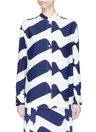 Main View - Click To Enlarge - VICTORIA BECKHAM - Oversized wave print silk crepe shirt