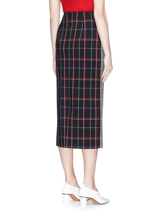 Back View - Click To Enlarge - VICTORIA BECKHAM - Stripe check plaid pencil skirt
