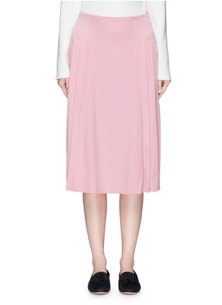 Main View - Click To Enlarge - VICTORIA BECKHAM - Pleated side crepe midi skirt