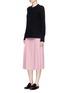 Figure View - Click To Enlarge - VICTORIA BECKHAM - Pleated side crepe midi skirt