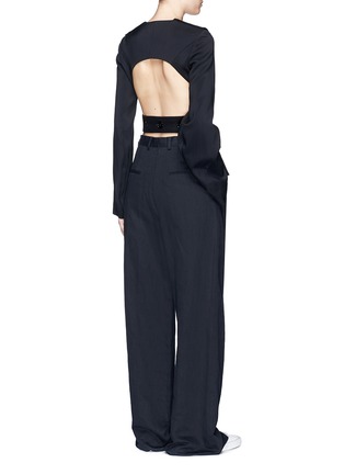 Figure View - Click To Enlarge - VICTORIA BECKHAM - Long sleeve open back top