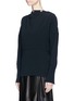 Front View - Click To Enlarge - VICTORIA BECKHAM - Button neck cocoon sleeve cady crepe top