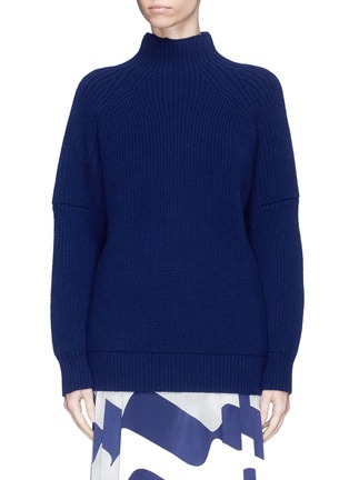Main View - Click To Enlarge - VICTORIA BECKHAM - Oversized wool cable knit poloneck sweater